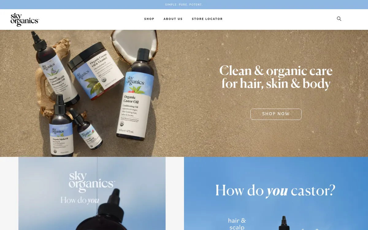 Sky Organics storefront